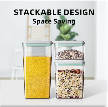 Airtight Food Storage Container Sets with Lids 6Pcs Pop Containers for Kitchen Pantry Organization Bpa-Free Stackable Kitchen Storage Containers for Cereal Flour Sugar (0.5, 1.2, 1.8Qt)*26