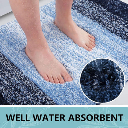Microfiber Bathroom Rugs, Shaggy Soft Absorbent Bath Rug, 24X163