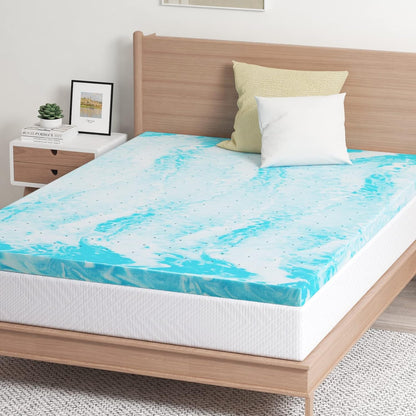 EGO 2 Inch Twin Mattress Topper Gel Memory Foam for Pressure Relief | Cooling Gel Infused, Dorm Room Essentials Bed Topper in a Box, Certipur-Us Certified, 75"Lx38"W7