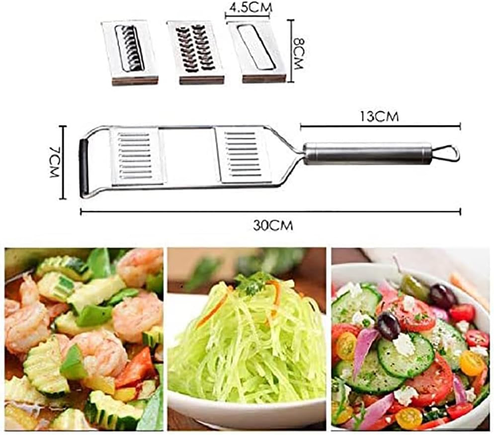 multi-purpose-grater-peeler-and-cutter-3-interchangeable-accessories-for-kitchen-with-stainless-steel-8-piece-vegetable-salad-chopper-slicer-silver