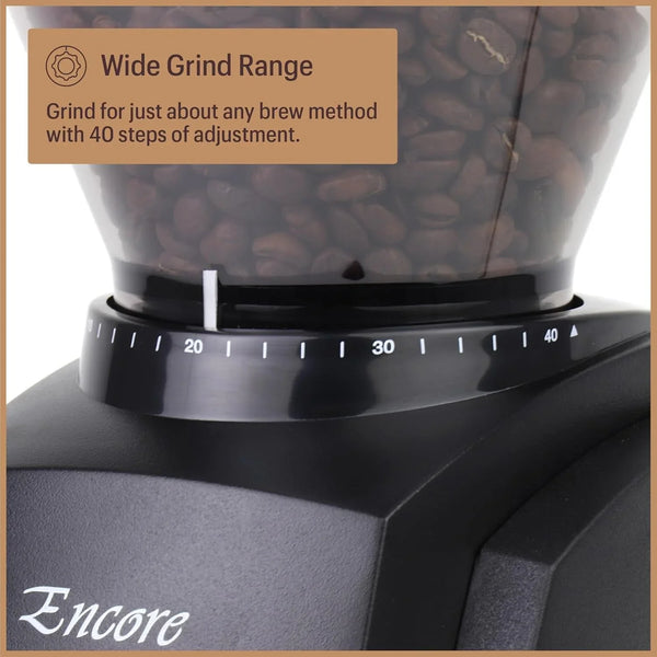 Baratza Encore Coffee Grinder ZCG485BLK, Black | Beginner-Friendly Grinder with Powerful Motor and 40Mm Conical Steel Burrs for Consistent, Brew-Ready Performance6