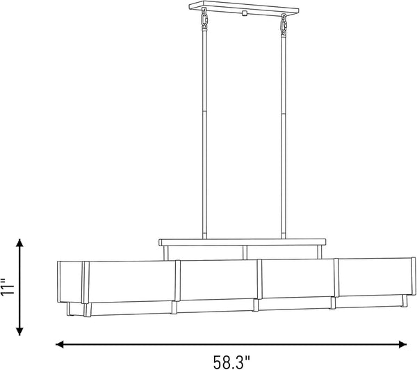 1-2332-8-50 Orleans Vintage Mid-Century Modern Natural Alabaster Linear Chandelier, 8-Light 480 Total Watts, 11" H X 58" L, Black Cashmere2