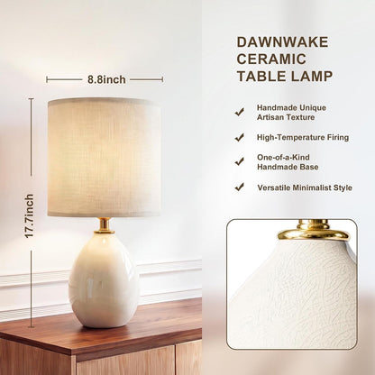 17.7" Ceramic Table Lamps Set of 2 for Living Room Bedroom, Cream2