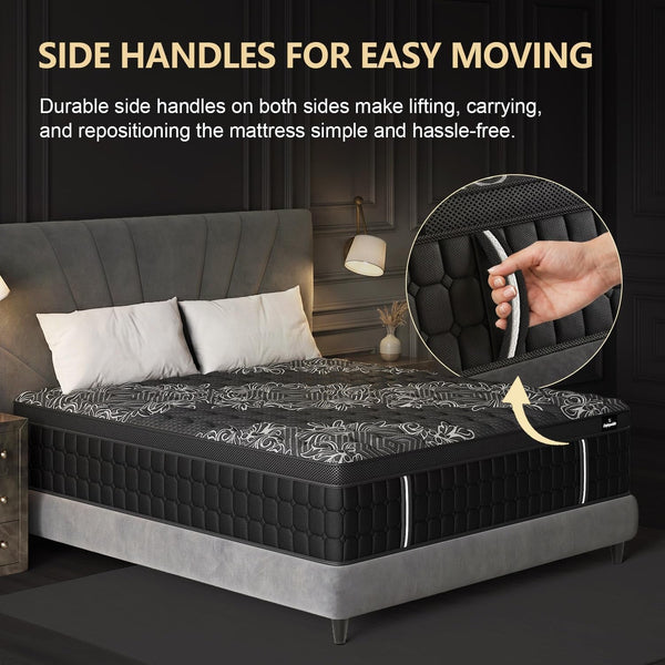 Queen Mattress 14 Inch Hybrid, Cooling-Gel Foam & Pocket Springs, Medium Firm with Edge Support – 365-Night Trial, Bed in a Box7
