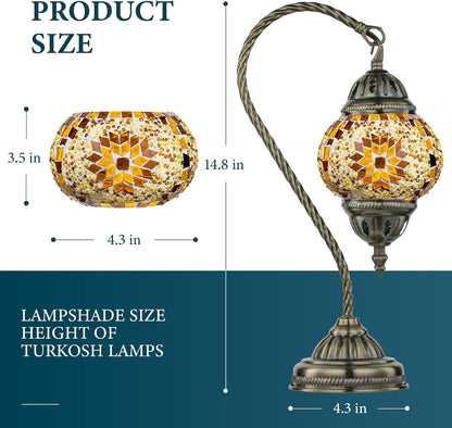 Turkish Mosaic Lamp Stained Glass Table Lamp with Tiffany Style3