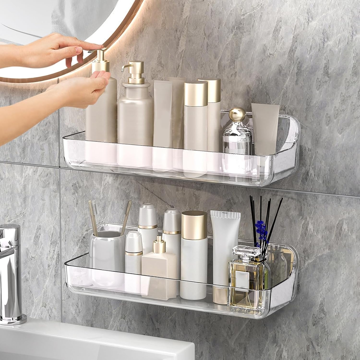 2-pack-adhesive-shower-shelves-acrylic-bathroom-wall-caddy-clear
