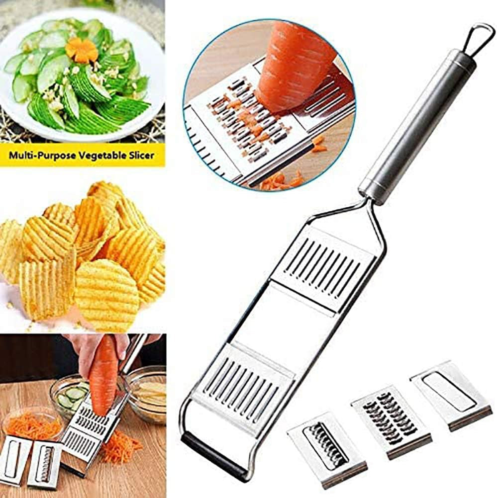 multi-purpose-grater-peeler-and-cutter-3-interchangeable-accessories-for-kitchen-with-stainless-steel-8-piece-vegetable-salad-chopper-slicer-silver
