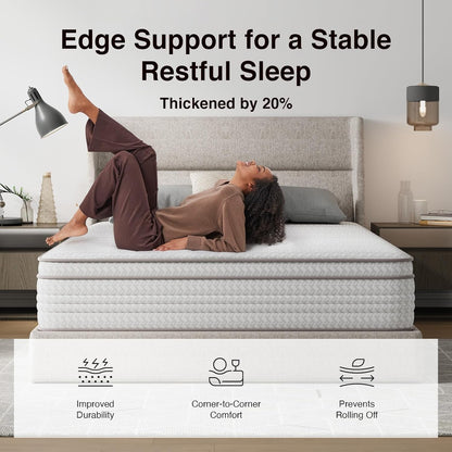 Queen Mattress, 10 Inch Queen Size Mattresses in a Box with Smarts™ Pocket Coil for Pressure Relief, Medium Plush Foam and Spring Hybrid Colchones with Certipur-Us Certified4