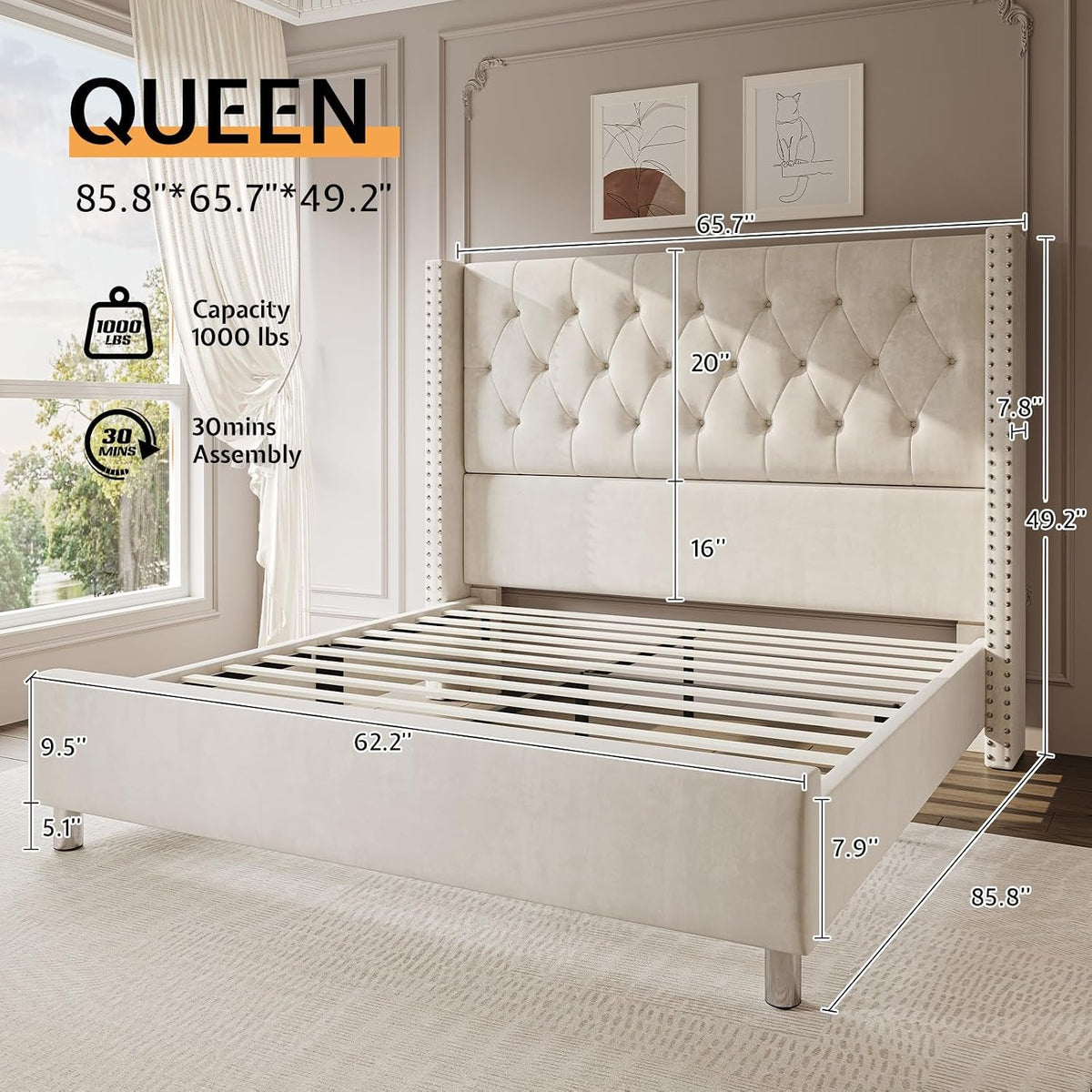queen-velvet-bed-frame-with-49-2-tall-wingback-headboard-cream