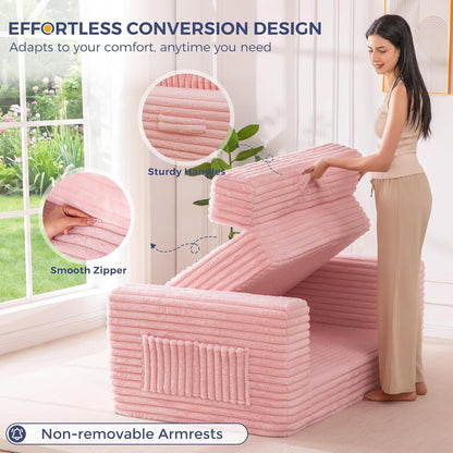 Convertible Sofa Bed, Pull-Out Loveseat Couch Bed for Small Space5