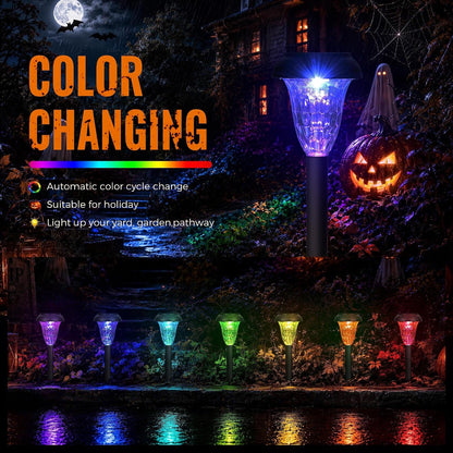 Solar Lights Outdoor Waterproof for Pathway, 12 Pack Color Changing4