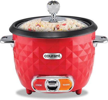 Rice Cooker 10-Cup (Cooked) Steaming Basket One-Touch Operation, Automatic Keep Warm Function, Red1