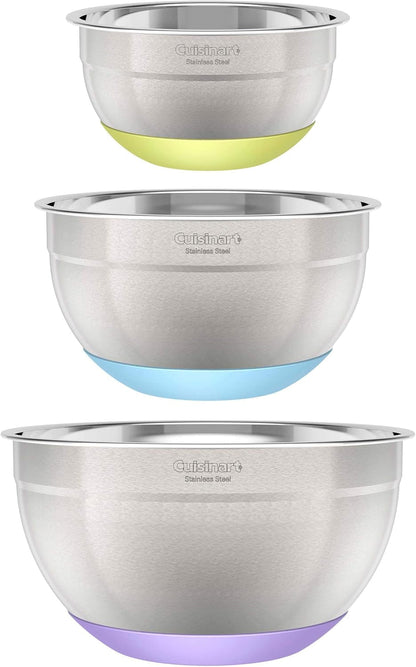 3-Piece Stainless Steel Mixing Bowls with Nonslip Base, 1.5Qt, 3Qt & 5Qt1