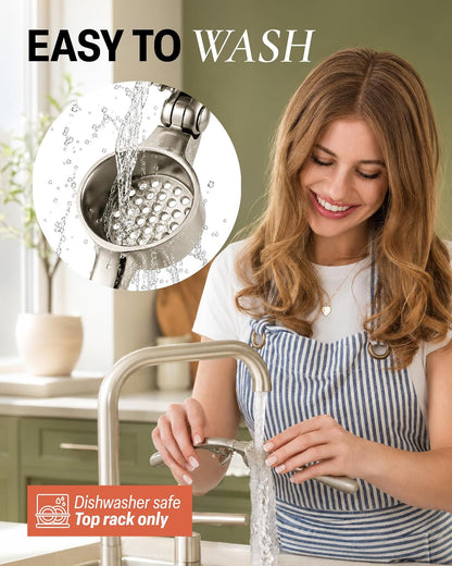 Premium Garlic Press Set - Rust Proof Professional Garlic Mincer Tool - Easy-Squeeze, Easy-Clean with Soft, Ergonomic Handle - Silicone Garlic Peeler & Brush (Silver)6