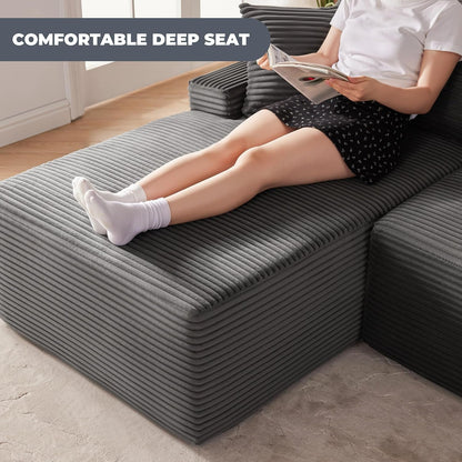 Cloud Sectional Sofa, Boneless Couch for Living Room, Dark Grey5