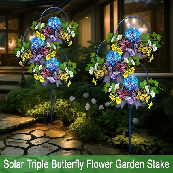 Solar Lights Outdoor Garden Stakes,Butterfly & Flower LED Colorful Lights4