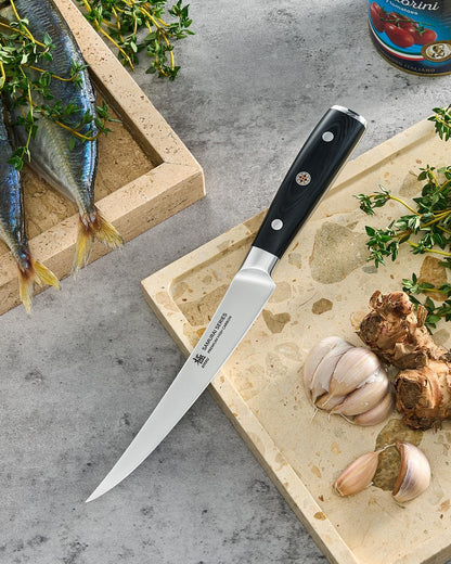6" Slim Curved Boning Knife - German Steel Japanese Deboning Knife7