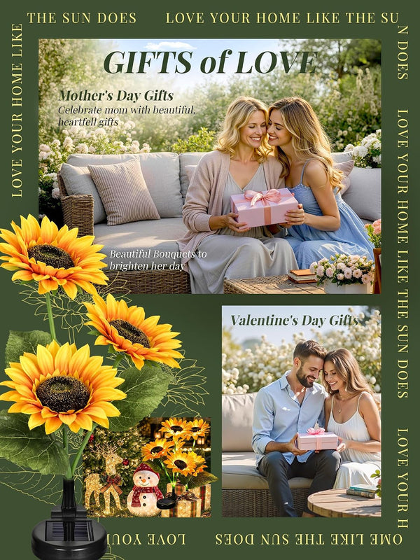 Solar Sunflower Decor, 2 Pack LED Sunflower Gifts for Women8