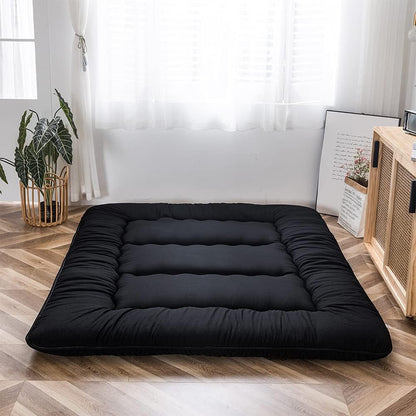 Japanese Floor Mattress 4" Thick Full Size Foldable Futon Mattress | Sleeping Pad Foldable Roll up Mat Boys Girls Dormitory Pad Kids Floor Lounger, Black7