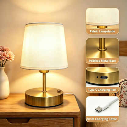 Mini Cordless Table Lamp, Dimmable Rechargeable Nightstand Lamp, Gold4