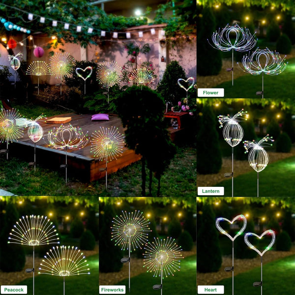 Solar Garden Lights Outdoor Waterproof, 2 Pack 120 LED4