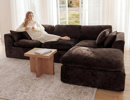 115" Modular Sectional Sofa, Modern Cloud Sectional Couch with Deep Seat, L-Shape Boneless Couch for Living Room,No Assembly Required, Brown9