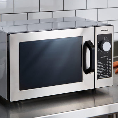 NE-1025F Compact Light-Duty Commercial Microwave Countertop Oven with 6-Minute Electronic Dial Control Timer, Bottom Energy Feed, 1000W, 0.8 Cu. Ft. Capacity Silver7
