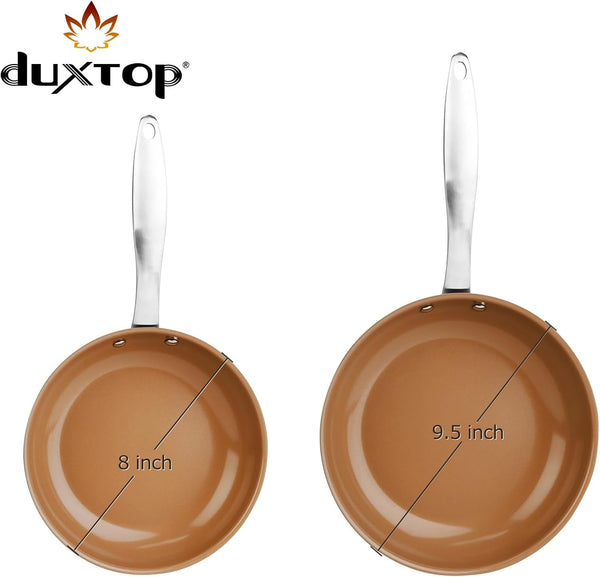 Ceramic Nonstick Frying Pan 8" Stir Fry Pan Skillet with Stainless Steel Handle, PFAS Free, Dishwasher & Oven Safe, All Stovetops & Induction Compatible6