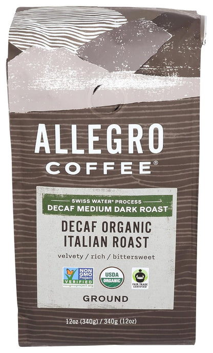 Coffee Decaf Organic Italian Roast Ground Coffee, 12 Ounce (Pack of 1)1
