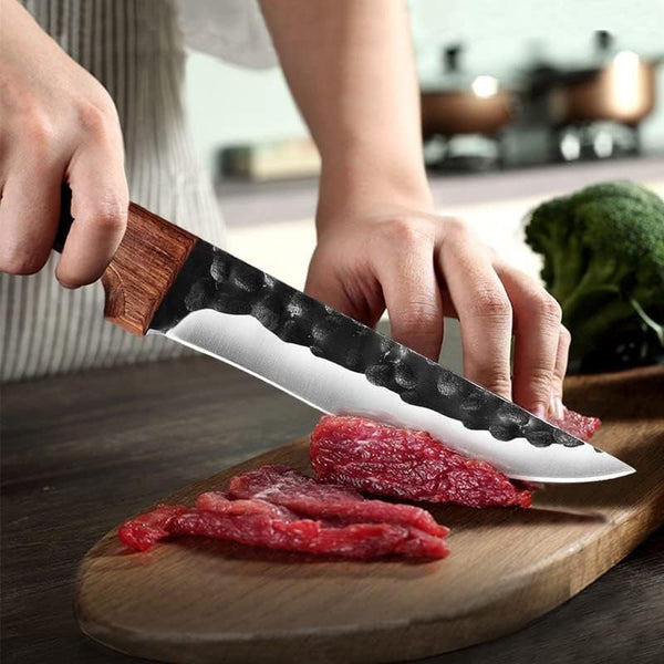 Meat Cleaver, 6.5Inch Forged Kitchen Chef Knife Stainless Steel Camping Meat Cleaver Hunting Knife Fish Fruit Vegetables Boning Butcher Knife (Color : Forged Knife)4