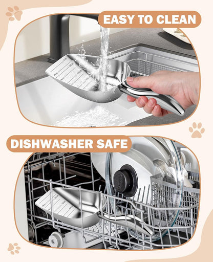 Stainless Steel Cat-Dog Food-Scoop Measuring 1-Cup, Pet Food Scoop with Measuring Lines for Dogs, Cats, and Kitchen Use, Dishwasher Safe7
