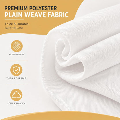 10-Pack 60X120 Inch White Table Cloths, Solid Stain and Wrinkle Resistant Oblong Tablecloth, Premium Plain Weave Polyester Fabric Rectangle Table Linen Covers for Hotel, Wedding2