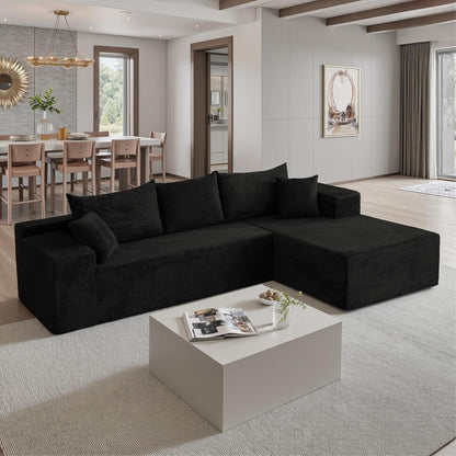 103" L Shaped Sectional Boneless Couch for Living Room, Modular Cloud Sofa8