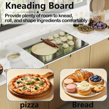 304 Stainless Cutting Board with Lip, 27.6" X 22.8" Steel Cutting Board | 1.5Mm Thick Brushed Surface Board, Countertop Protection, Nice for Kneading, Cutting, Rolling Dough and Food Preparation6