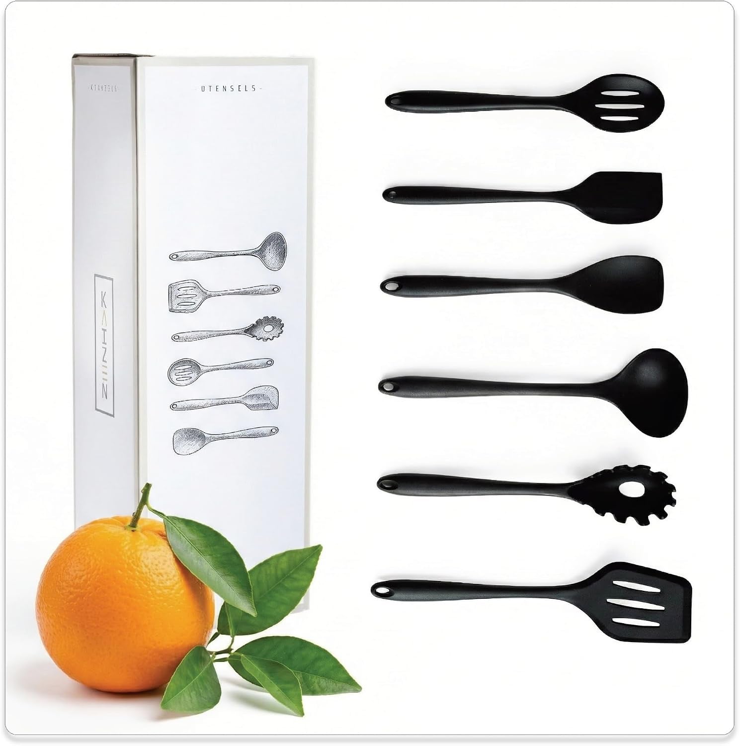 kaizen-6-piece-silicone-utensils-set-all-purpose-cooking-utensils-set-for-kitchen-non-stick-scratch-heat-resistant-spoon-spatula-set-durable-food-grade-cookware-tools-black