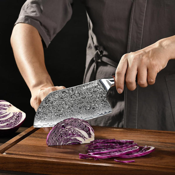 Chef Knife 7 Inch, 67 Layer VG10 Damascus Butcher Knife Resin Handle6
