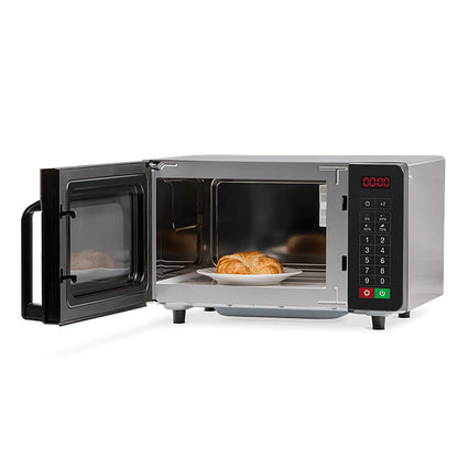 RMS10TSA 1000 Watt Heavy-Duty Countertop Commercial Microwave Oven with Push Button Controls for Restaurant Buffet Catering | 0.8 Cu. Ft, 20"W X 16-1/2"D X 12-1/4"H, Stainless Steel, 120V, NSF3
