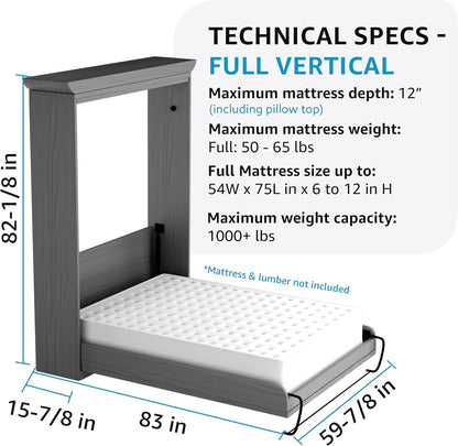 Full Size Deluxe Murphy Bed Kit, Vertical2