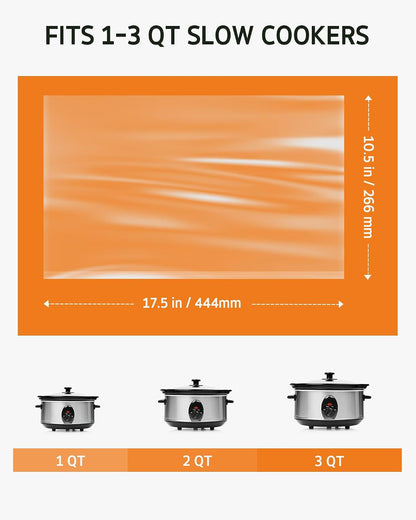 30 Pcs Slow Cooker Liner, Small Size 10.5"X17.5" Fit 1-3 Quart Pots | Bpa-Free, Thick Nylon Blend, Withstand Heat up to 400°F, Leak-Proof, Disposable Liners, for round and Oval Slow Cookers2