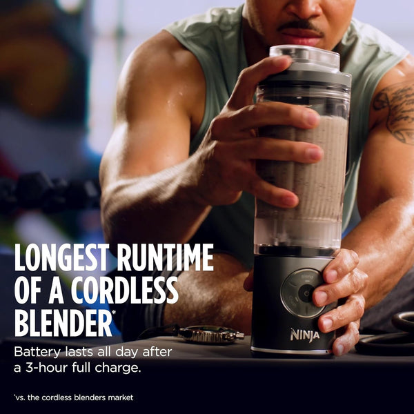 Ninja Blast Max Portable Blender, Twist & Go, 22Oz, Navy, BC251NV | Twist & Go Removable 22-Oz Vessel. Auto-Iq Crush & Smoothie Programs, Cordless. Dishwasher Safe, Leakproof Lid.2