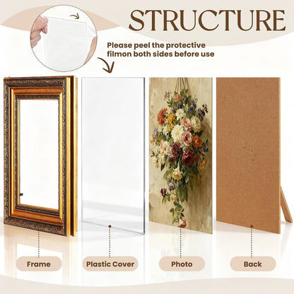 8 Pcs Bronze Vintage Picture Frames (8X10, 5X7, 4X6)5