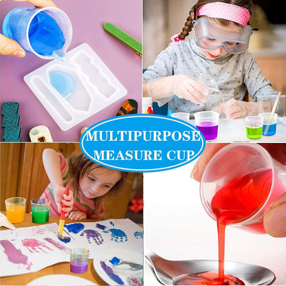 30Ml Plastic Liquid Measuring Cups - Mini Clear Kitchen Medicine Cups Transparent Labs Graduated Beakers Baking Cooking Home Lab Measure Tool (10 Packs,1Oz,Transparent)7