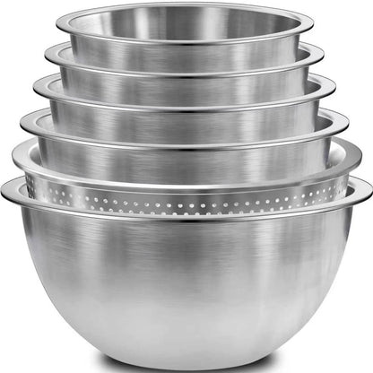 Stainless Steel Mixing Bowls with Colander, Home Kitchen Essentials Gadgets1