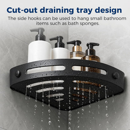 1PC Shower Caddy Adhesive Large Capacity Rustproof Shower Organizer with Soap Holder No Drilling Shelf for Bathroom Storage, Black6