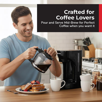 Mueller 12-Cup Drip Coffee Maker | Borosilicate Carafe, Auto-Off, Reusable Filter, Anti-Drip, Keep-Warm Function8
