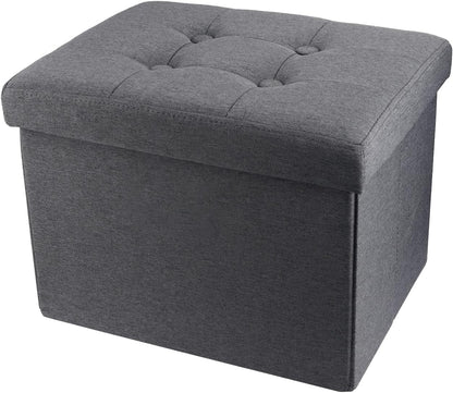 Storage Ottoman Footrest Stool Small Ottoman with Storage Foldable Ottomans Foot Rest Footstool Bench for Living Room 17X13X13Inches Grey1