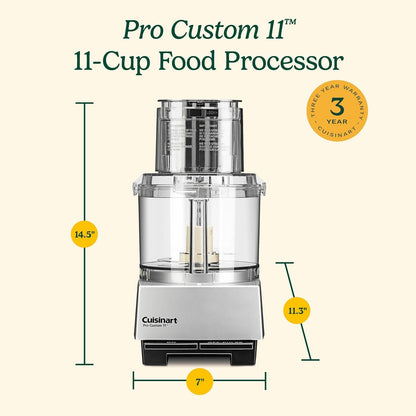 Food Processor, Dishwasher Safe 11-Cup Food Processor with Slicing & Shredding Discs,  Pro Custom 11 Stainless Steel Electric Chopper & Kitchen Food Processor, Chrome, DLC-8SBCYP1 | Dishwasher-Safe, Electric Food Processor, Slicing/Shredding Discs & 625W Motor Easily Chop, Slice, Puree & Mix, DLC-8SBCYP18