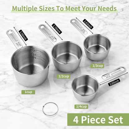 Measuring Cups of 4, Stainless Steel Measuring Cups, Stackable2