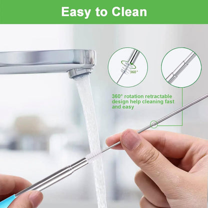 Reusable Collapsible Metal Straws, Cruise Ship Essentials (4Pack) | Travel Drinking Straws, Cruise Must Haves, Portable Foldable Stainless Steel Straws with Cases, Silicone Tips for Gifts8