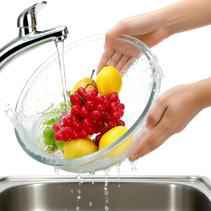 6.5 Qt Glass Mixing Bowl, 12 Inch Clear Extra Large Salad Bowls, Tempered Big Cooking Bowl for Sourdough, Kitchen Baking, Meal Prepping, Serving, Dishwasher Microwave & Freezer Safe5